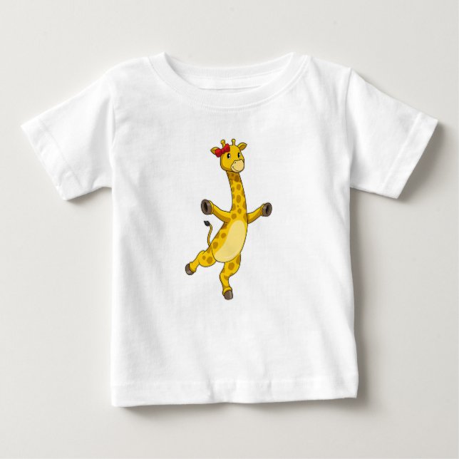 Camiseta Para Bebê Girafa com Faixa de Opções (Frente)