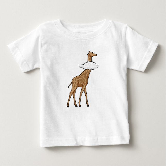 Camiseta Para Bebê Girafa com Nuvem (Frente)