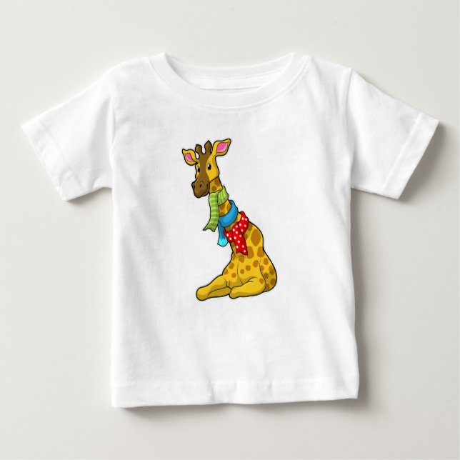 Camiseta Para Bebê Girafa com Scarf (Frente)