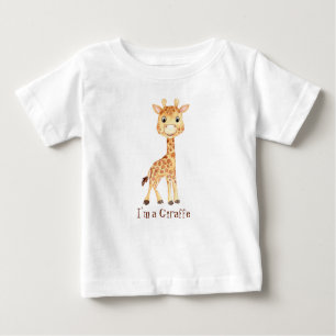 Camiseta Para Bebê Girafa de Aquarela Whimsical