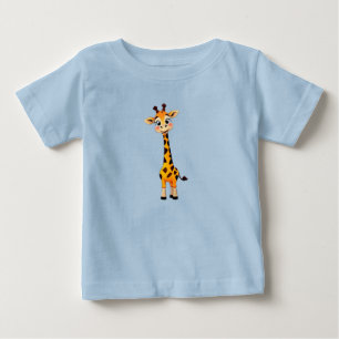 Camiseta Para Bebê Girafa de desenho animado fofa