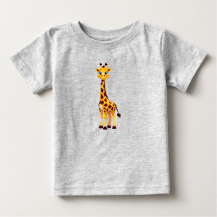 Camiseta Para Bebê Girafa de desenho animado fofa