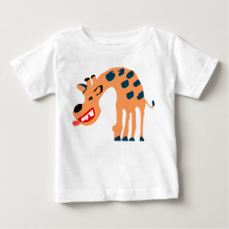 Camiseta Para Bebê Girafa Desenhada à Mão com Pontos Azuis Ilustração