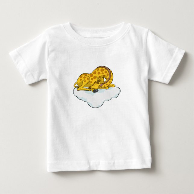 Camiseta Para Bebê Girafa em Nuvens (Frente)
