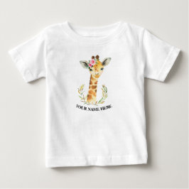 Camiseta Para Bebê Girafa fofa animais 1º primeiro aniversário menina