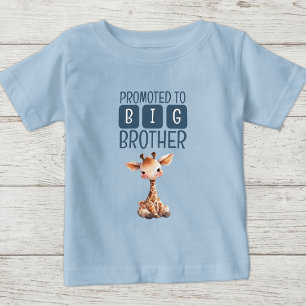 Camiseta Para Bebê Girafa fofa irmão mais velho azul