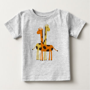 Camiseta Para Bebê Girafas animados bonitos