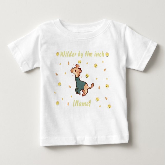 Camiseta Para Bebê Giraffe Baby Tee – Custom Name (Frente)