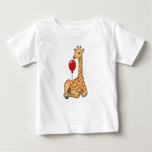 Camiseta Para Bebê Giraffe Balloon