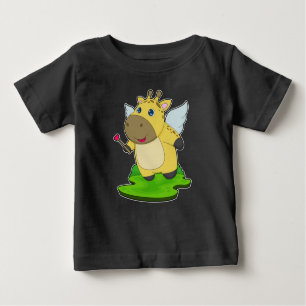 Camiseta Para Bebê Giraffe Fairy Magic wand