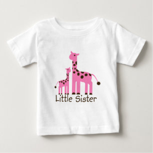 Camiseta Para Bebê Giraffe Little Sister