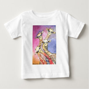 Camiseta Para Bebê Giraffe Wtercolor Funny Animal