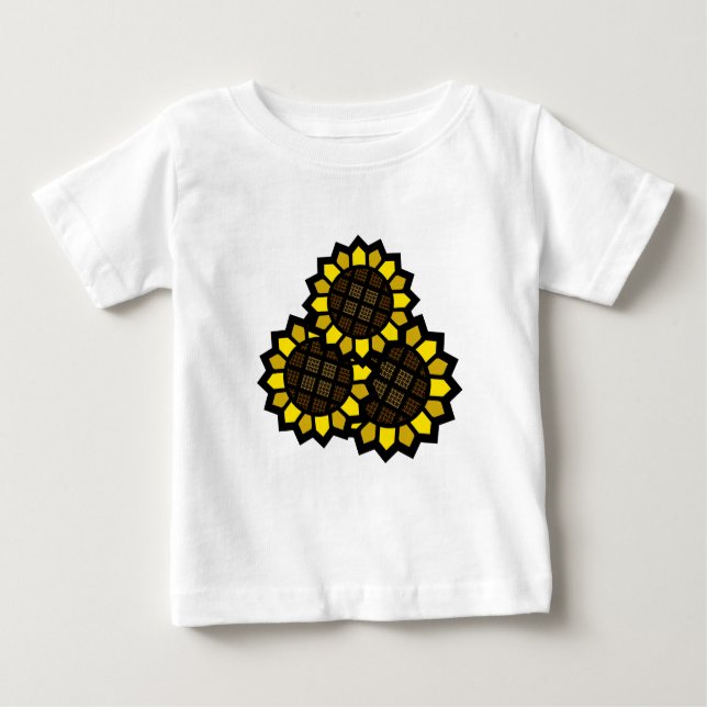 Camiseta Para Bebê Girassóis (Frente)
