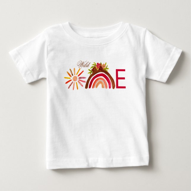 Camiseta Para Bebê Girassol 1º Aniversário Aquarela Sol Amarelo Menin (Frente)