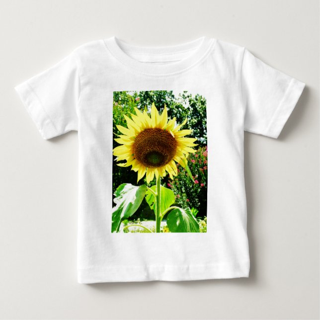 Camiseta Para Bebê Girassol amarelo grande (Frente)