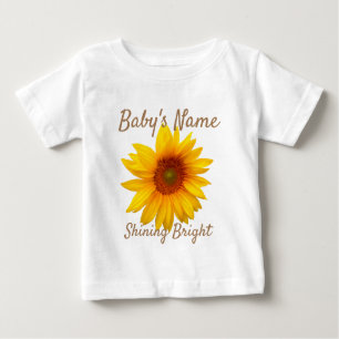 Camiseta Para Bebê Girassol Brilhante
