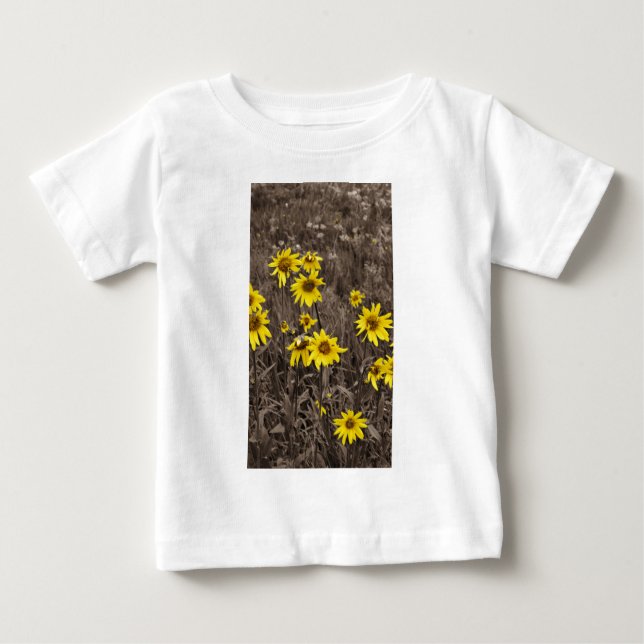 Camiseta Para Bebê Girassol na Montanha Rochosa (Frente)