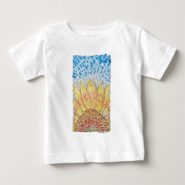 Camiseta Para Bebê Girassol Radiant Bloom (Frente)