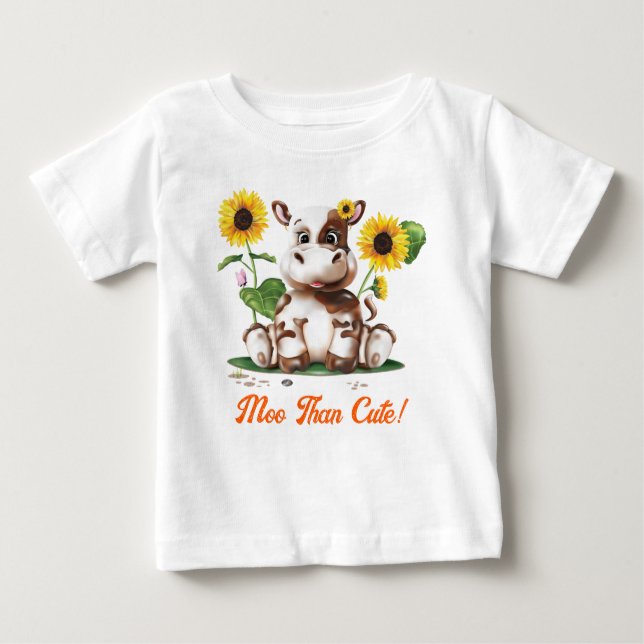 Camiseta Para Bebê Girassol Vaca (Frente)