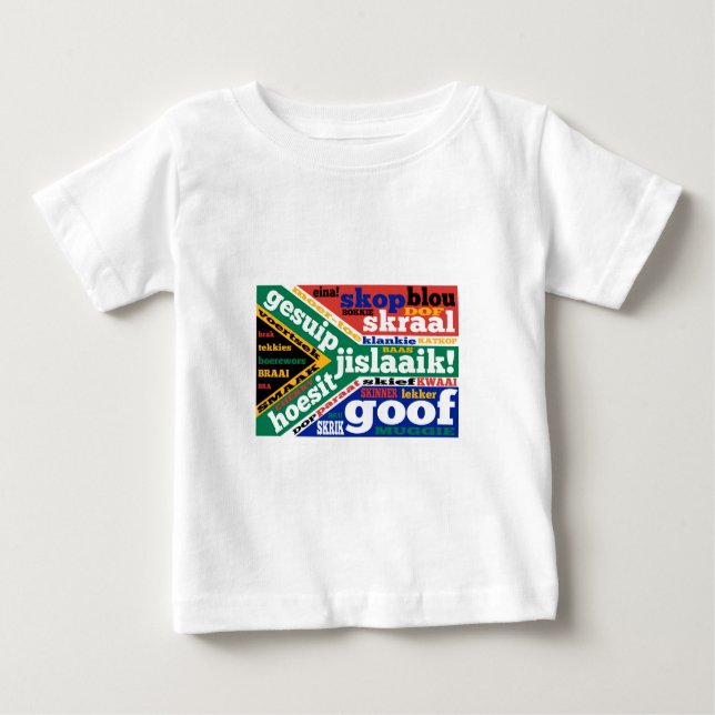 Camiseta Para Bebê Gíria sul-africana e coloquialismos (Frente)