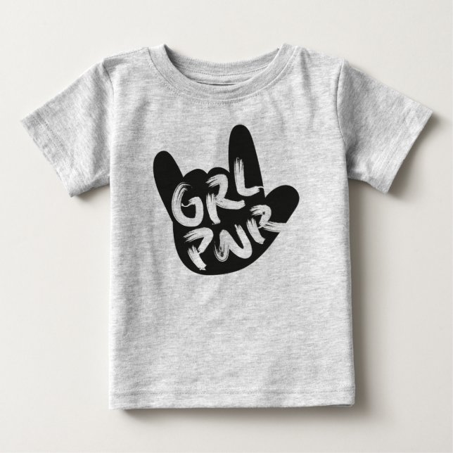 Camiseta Para Bebê Girl Power Rock (Frente)