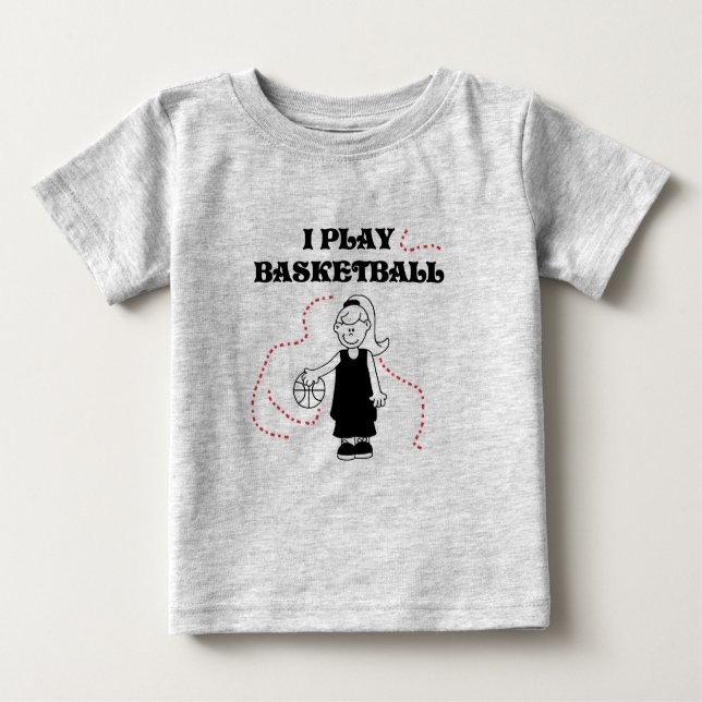 Camiseta Para Bebê Girls Basball (Frente)