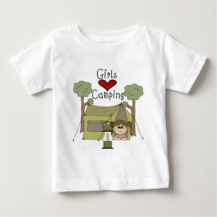 Camiseta Para Bebê Girls Love Camping