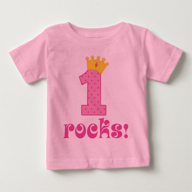 Camiseta Para Bebê Girls primeiro aniversario (Frente)
