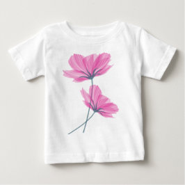 Camiseta Para Bebê Girly Bonita Delicar Bonito Flor Rosa Desenho