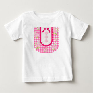Camiseta Para Bebê Girly gingham check pattern with cute ribbon