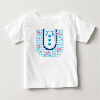Camiseta Para Bebê Girly gingham check pattern with cute ribbon