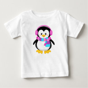 Camiseta Para Bebê Girly Penguin Shirt