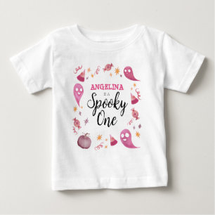 Camiseta Para Bebê Girly Spooky One First Birthday