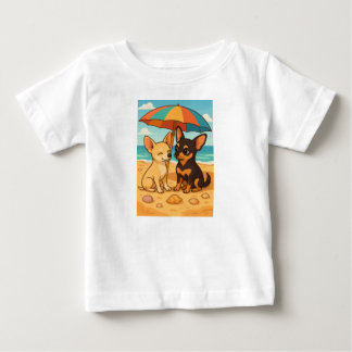 Camiseta Para Bebê Gizmo in Love – Beach Day with His Sweetheart
