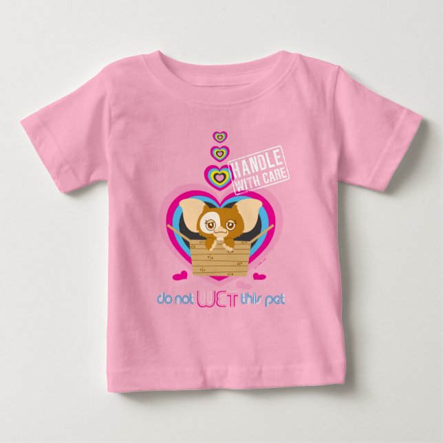Camiseta Para Bebê Gizmo | Não Molhar Este Pet (Frente)