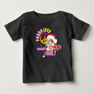 Camiseta Para Bebê Gizmo   Peace Love & Midnight Snacks