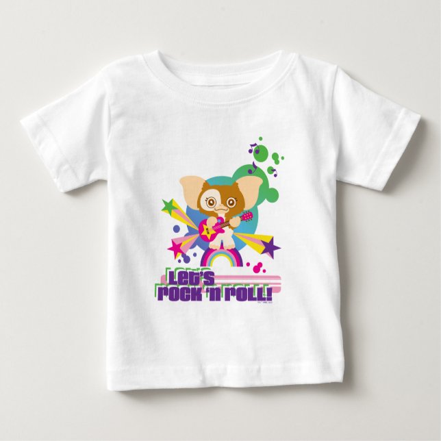 Camiseta Para Bebê Gizmo | Vamos Rock 'n Roll (Frente)