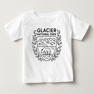 Camiseta Para Bebê Glaciar National Park Bear Emblem