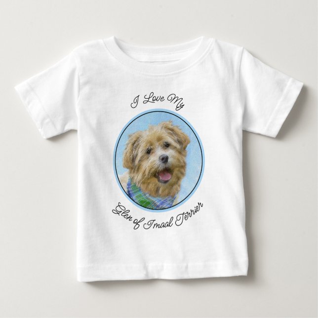 Camiseta Para Bebê Glen of Imaal Terrier Painting - Arte Original de  (Frente)