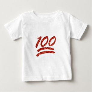 Camiseta Para Bebê glitter cem emoji