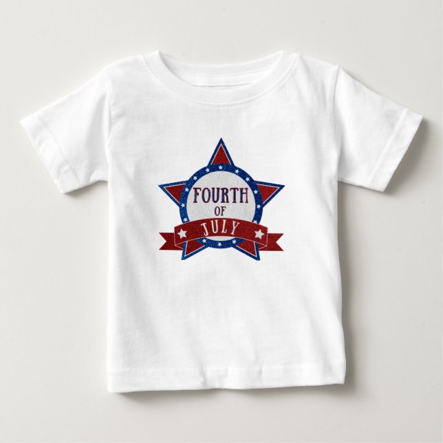 Camiseta Para Bebê Glitter do Dia da Independência (Frente)