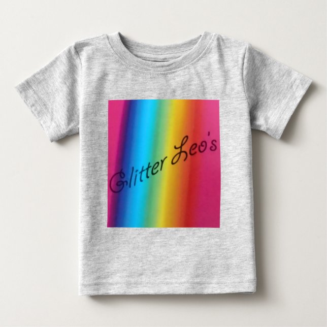 Camiseta Para Bebê Glitter Leo (Frente)