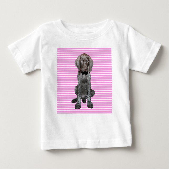 Camiseta Para Bebê Glossy Grizzly Puppy Girl (Frente)