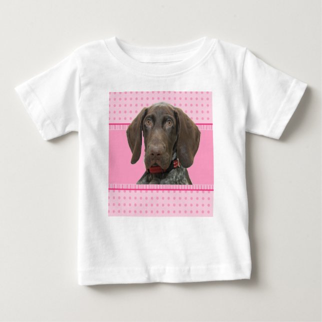 Camiseta Para Bebê Glossy Grizzly Puppy Girl (Frente)
