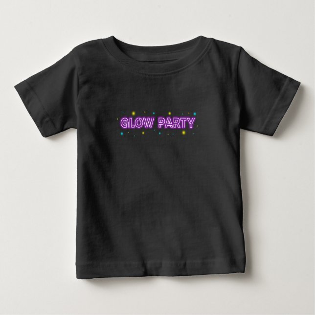 Camiseta Para Bebê Glow Party Neon Lights Glow In The Dark Party (Frente)