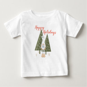 Camiseta Para Bebê Gnome de Inverno Feliz Natal Combinando