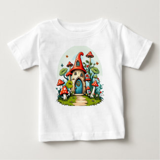 Camiseta Para Bebê Gnomo do Jardim Encantado
