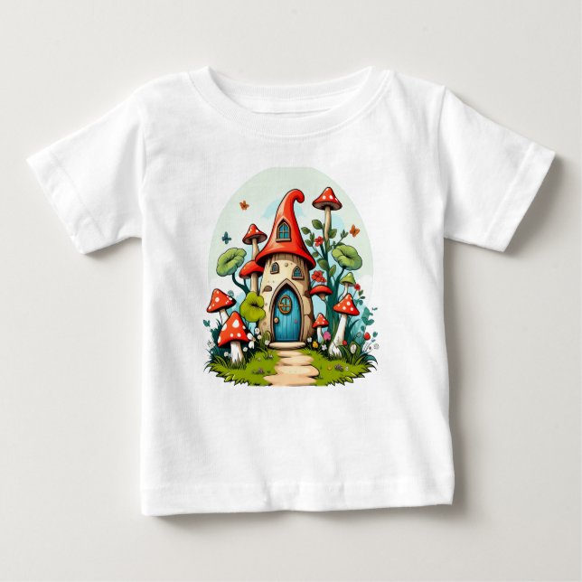 Camiseta Para Bebê Gnomo do Jardim Encantado (Frente)