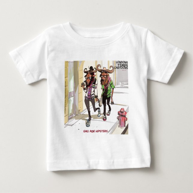 Camiseta Para Bebê Gnu Idade Hipsters Rick Londres Engraçado (Frente)