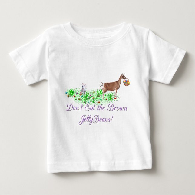 Camiseta Para Bebê Goat Don't Comed the Brown Jelly Beans (Frente)